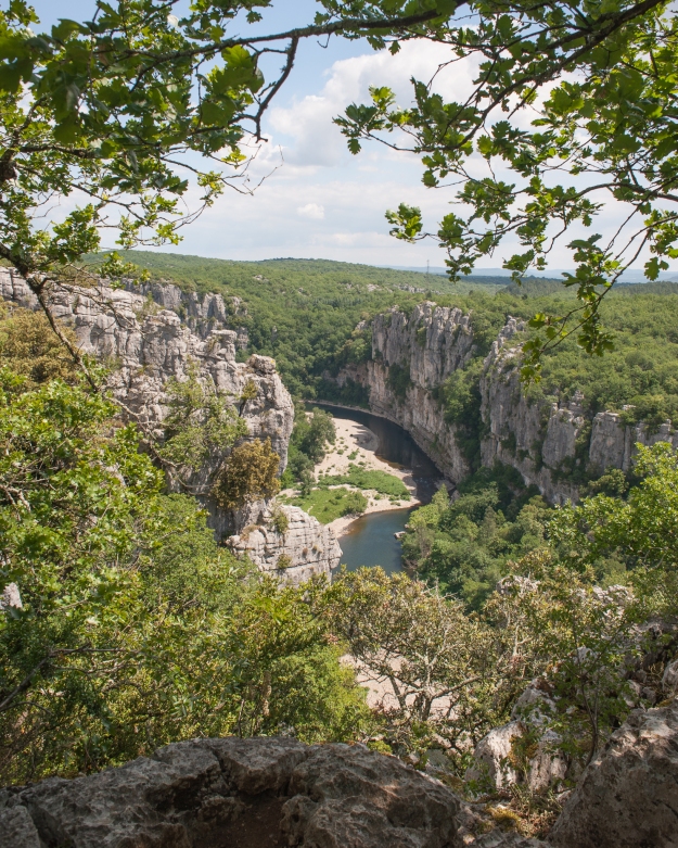 On the rim walk of the Chassezac Gorge, Gard, France