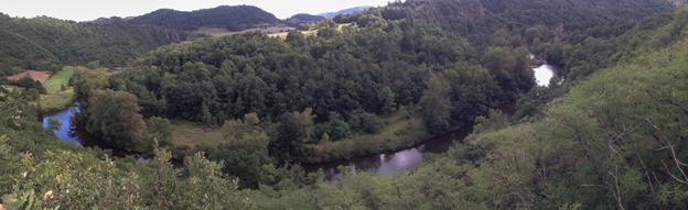 A view over the Allier river from Le Chambon, Velay, France